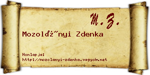 Mozolányi Zdenka névjegykártya